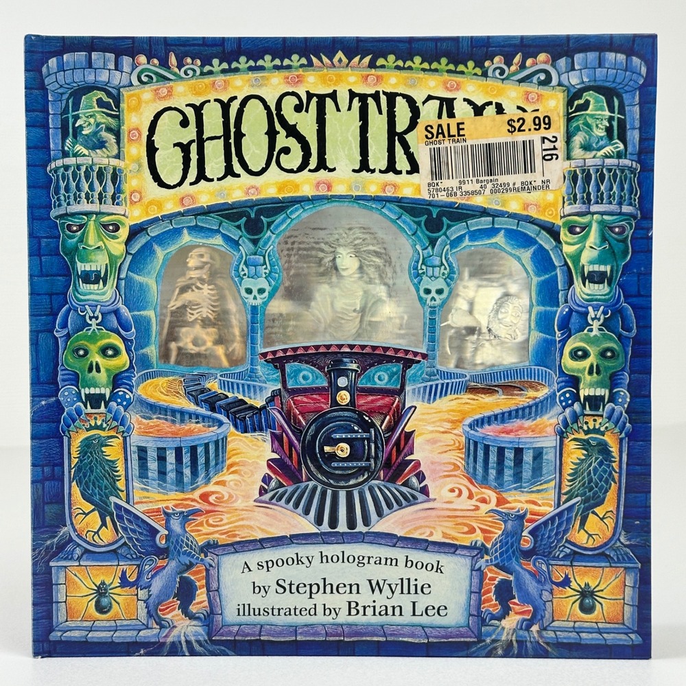 Ghost Train Spooky Hologram Book Stephen Wyllie Brian Lee Hardcover Vintage 1992